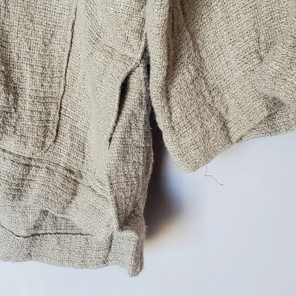 Vintage Liz Sport Liz Claiborne Lagenlook Boho Linen Button Down Shacket Jacket - Picture 3 of 9